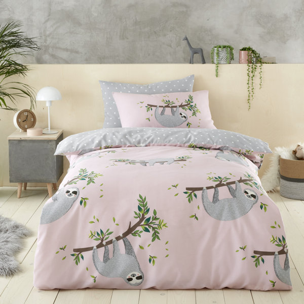 Catherine Lansfield Geo Trellis Duvet Cover Set with Pillowcases Pink