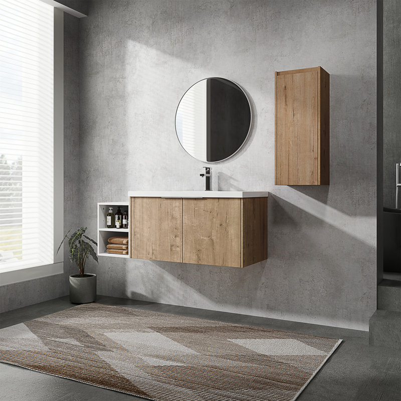 Meuble-lavabo mural 48 po avec lavabo et armoire d'appoint 48 po