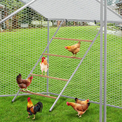 55 x 39 pouces, perchoirs à perchoir, accessoire de poulailler en bois et en tube galvanisé, jouet de perchoir vertical, assemblage facile et nettoyage facile pour les poules de basse-cour