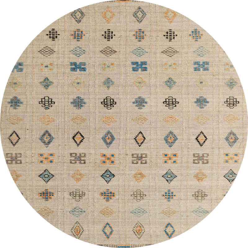 Tapis abstrait 100% lavable à la machine 4639, Rond 5 pi