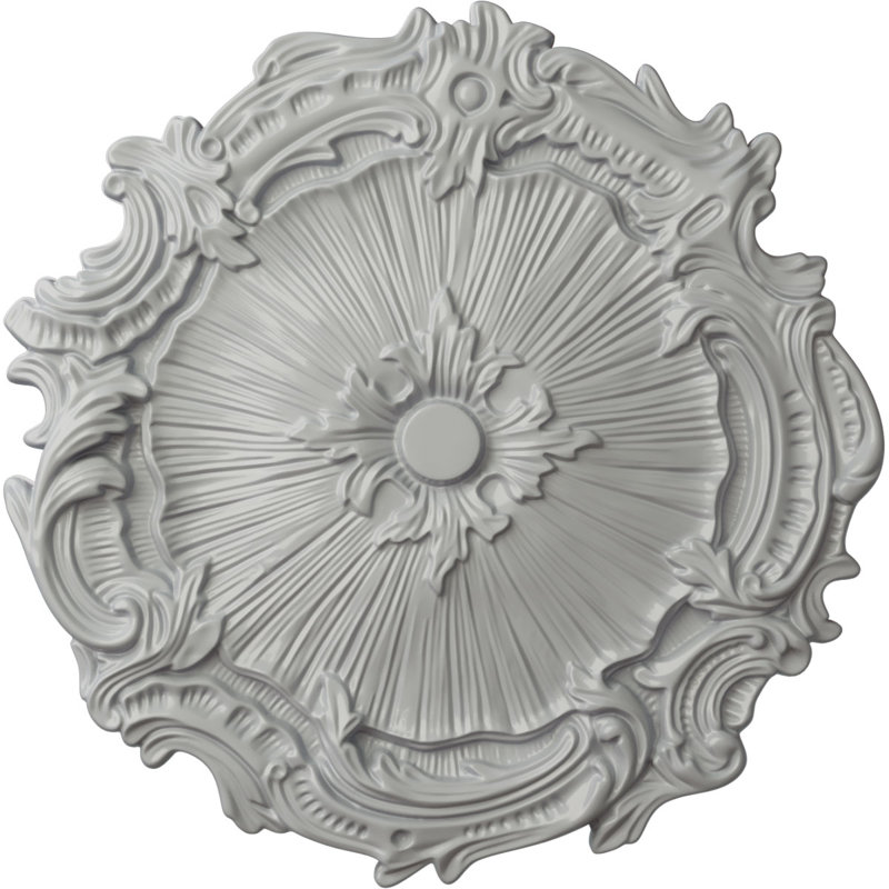 Médaillon de plafond Endurathane Tyrone, DO 16 1/8 po x P 3/4 po (convient aux auvents jusqu'à 6 3/4 po), finition de foyer en pierre peinte à la main