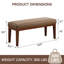 Banc rembourré en similicuir de 44 po avec pieds en bois massif-1780170739