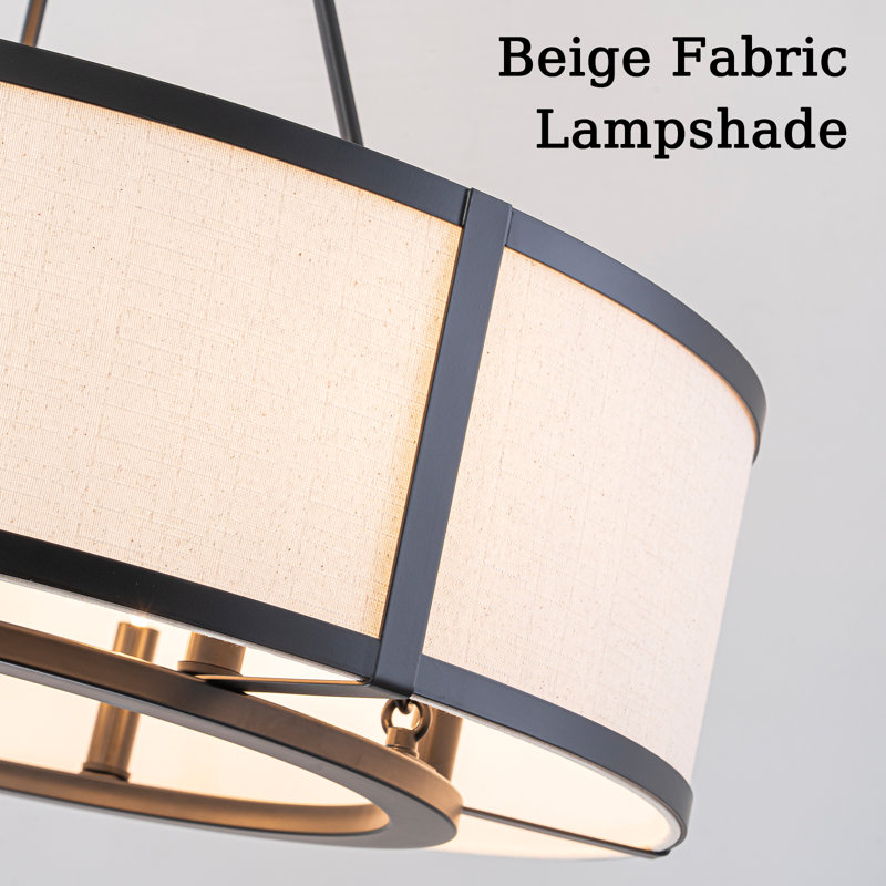 6-Light Fabric Drum Chandelier