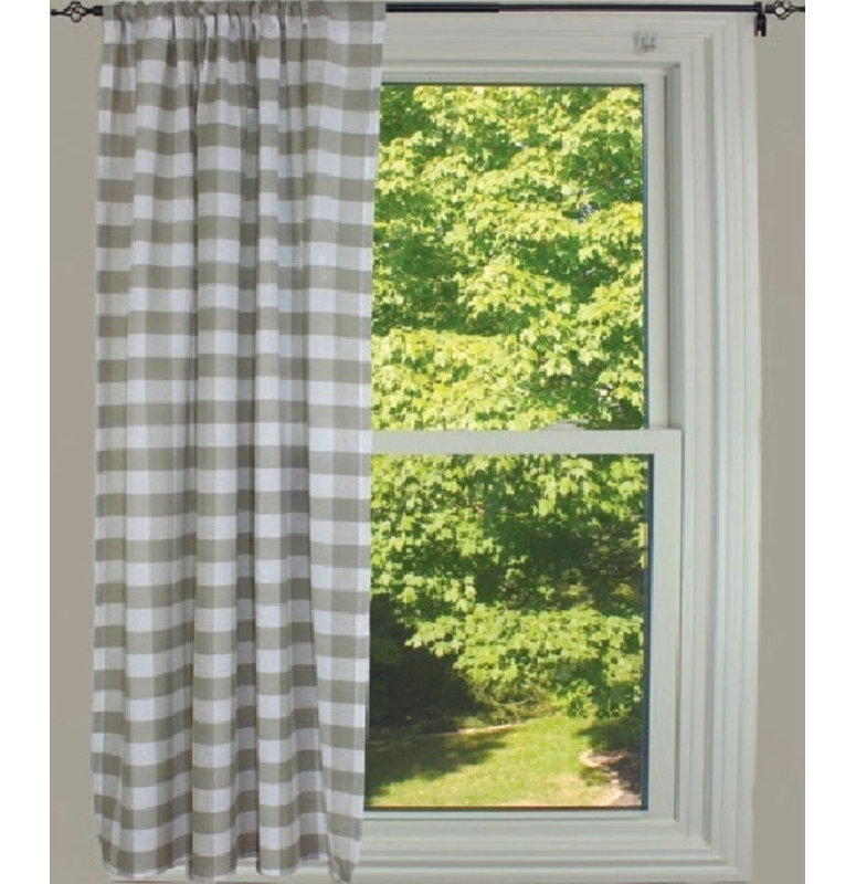 Rideau occultant en coton Abruscato, Gris / blanc, 40 po x 45 po