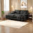 Modern Black Chenille Modular Sofa, Spacious Cloud Couch For Home