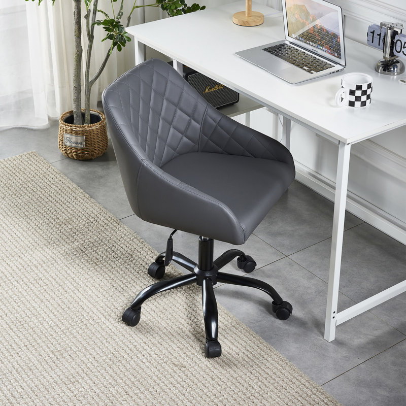 Chaise de bureau réglable en similicuir, Gris