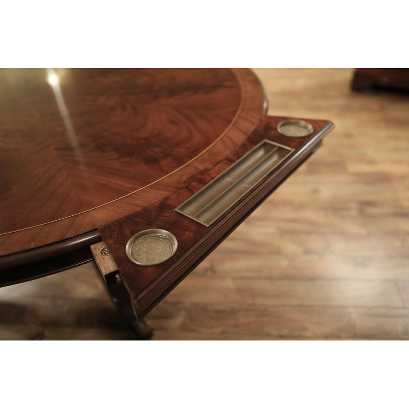 Round Expanding Dining Table & Poker With Table Two Leaf Storage Cabinets