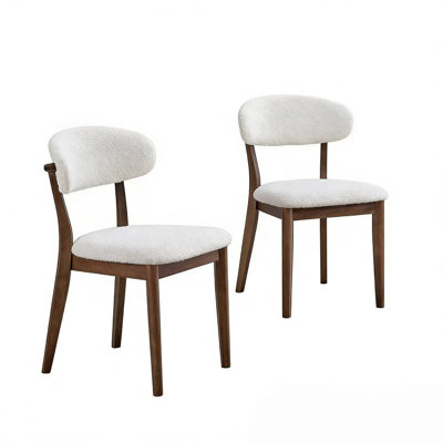  2Pcs Upholstered Wood Dining Chair