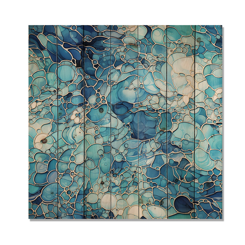 Chritine - art mural floral sur bois de pin naturel, H 30 po x l 30 po