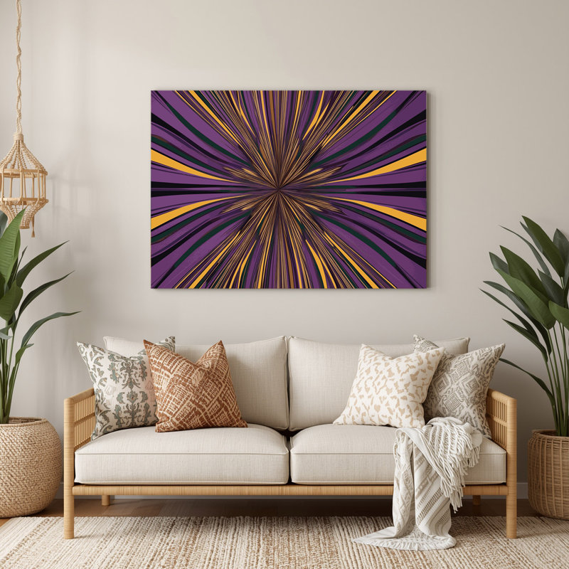 Op Art 40 Purple Metal Wall Art, 240" H x 360" W x 0.05" D