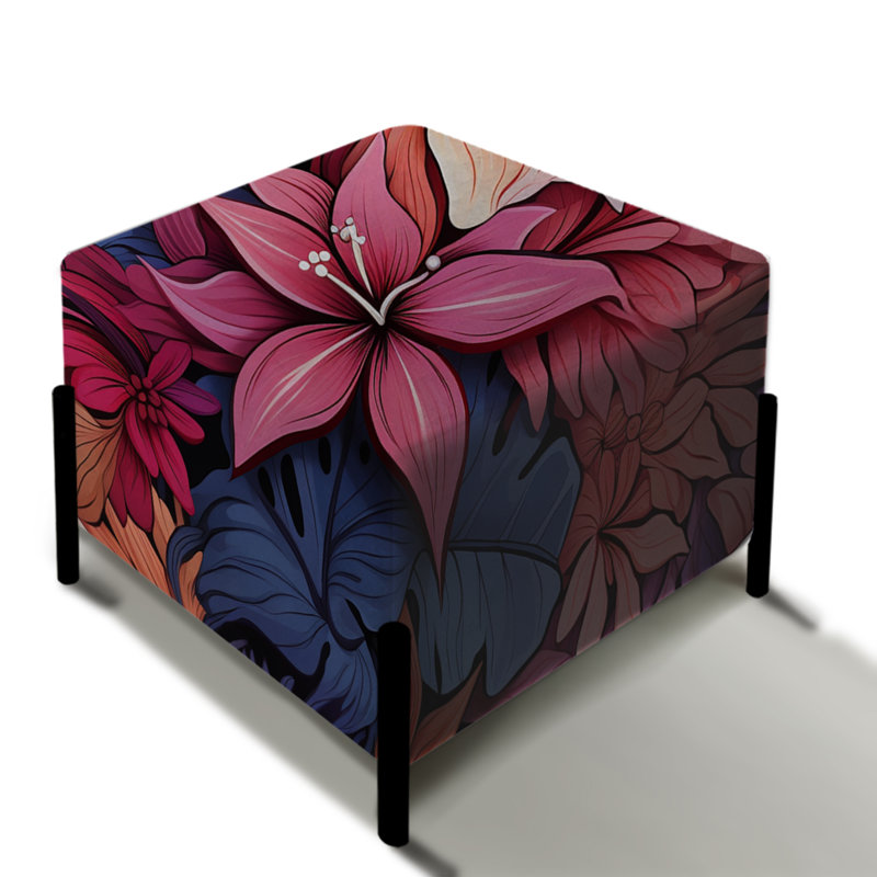 Coral Mirage Ii - motif tropical - repose-pieds carré tropical