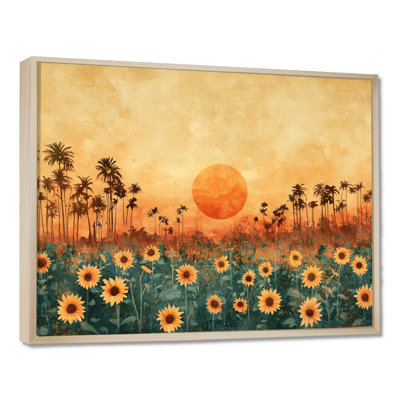 Dovid Sunflowers Brown Harvest Glow I - Sunflowers Wall Art Decor
