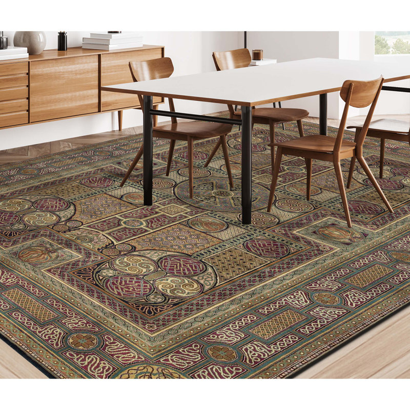 Tapis noir de haute qualité noué à la main