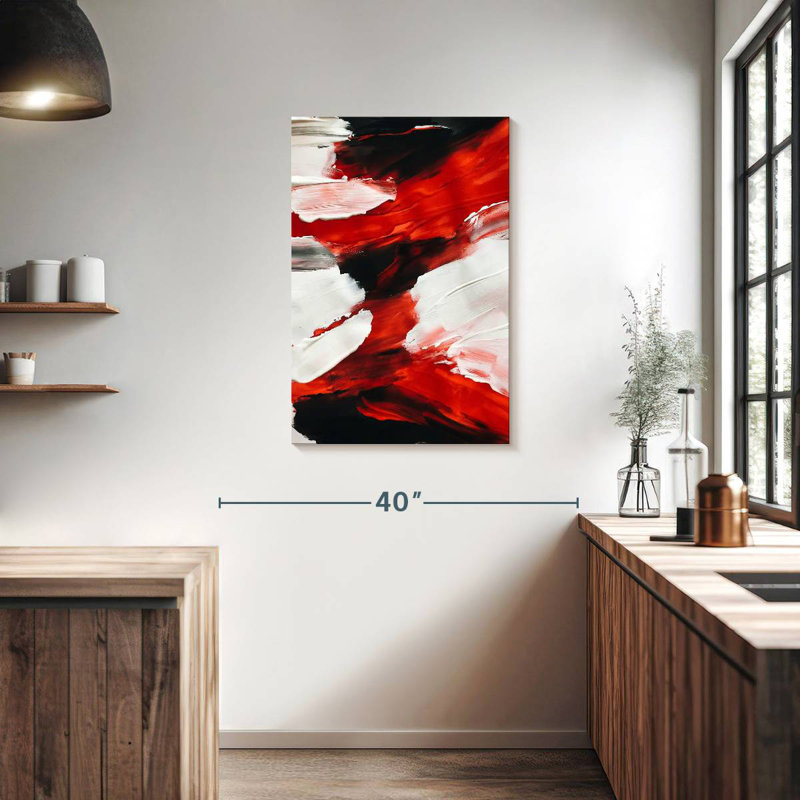 Avery Red Abstract, 36" H x 24" W