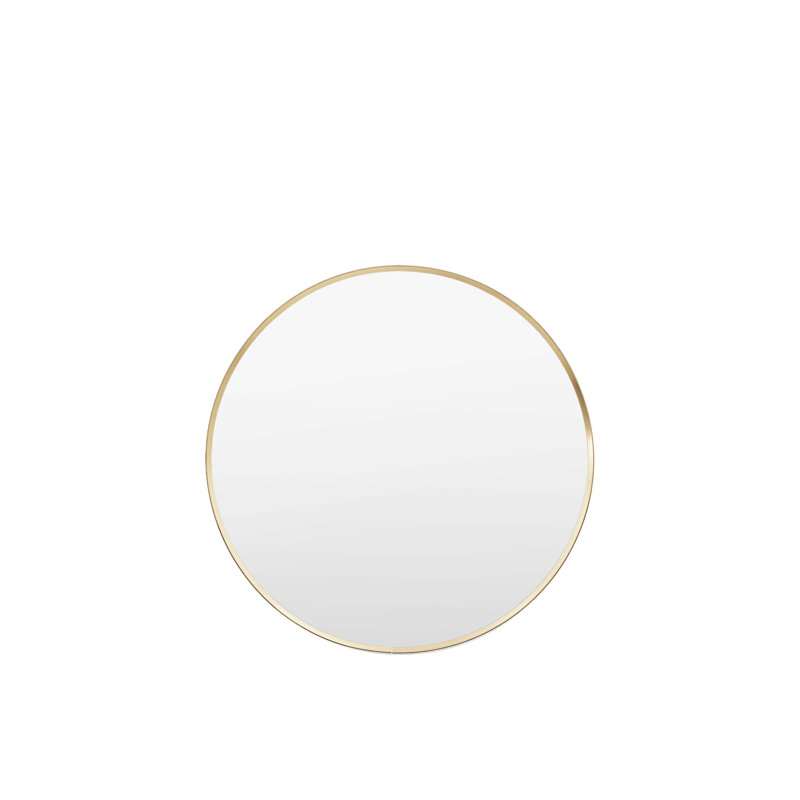 Anna Metal Framed Round Mirror, Gold, 60cm x 60cm