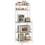 Kitchen Storage Rack With Power Outlet, Coffee Bar, Baker's Rack, With Metal Wire Panel,For Microwave, Steel Frame-1267773725-1267773729