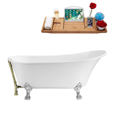 59.1'' x 27.6'' Soaking Acrylic Bathtub