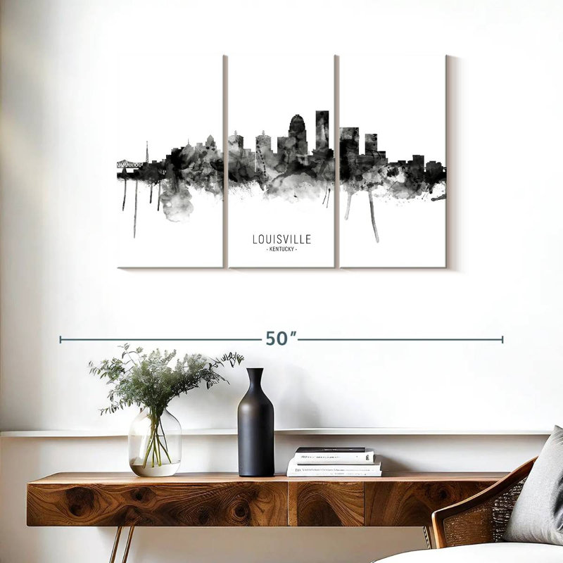 Louisville, Kentucky City Skyline III, H 24 po x l 38 po