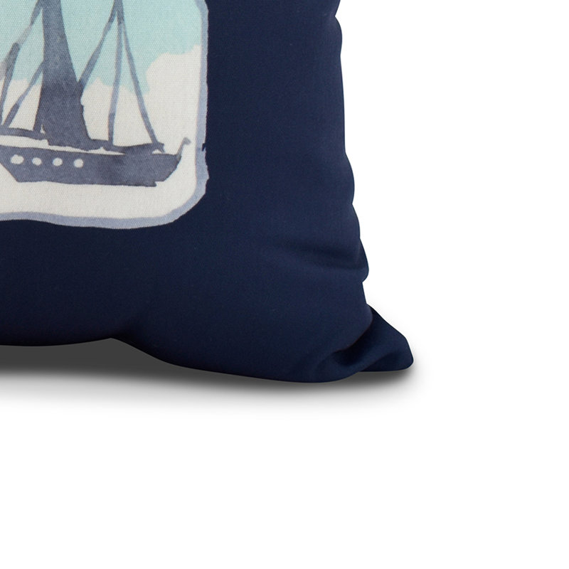 Nantucket Reversible Throw Pillow, Navy, 16" x 16"