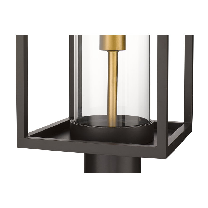 Bello Transparent Lantern Head, 27.75" H x 8" W x 8" D, Gold/Black