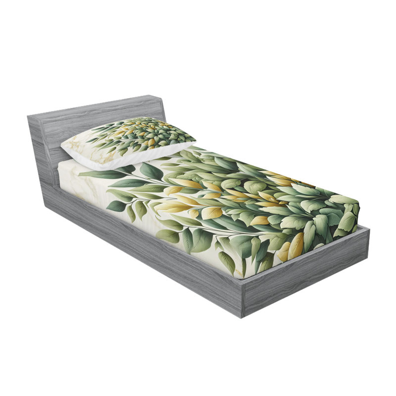 Microfiber Floral Sheet Set, Twin Sheet Set with Fitted Sheet