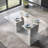 Coetta Rectangular Glass Top with Solid Wood Base Dining Table