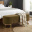 Banc coffre ottoman capitonné en velours de 130 cm avec couvercle rabattable et pieds en métal doré-274066176-521966111