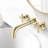 Bathroom Wall Mount Faucet Gold Brass - Corrosion, Smooth Water Flow, Classic Style Mounted Structure, Rust Coating, Elegant-125036406