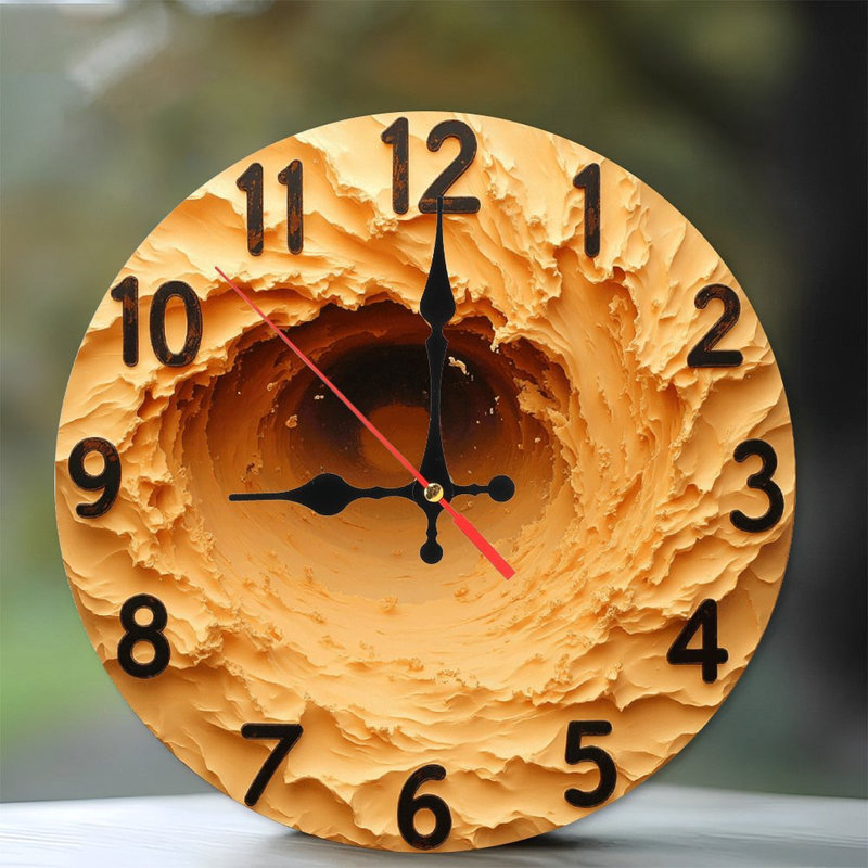 Horloge murale tourbillon jaune unique