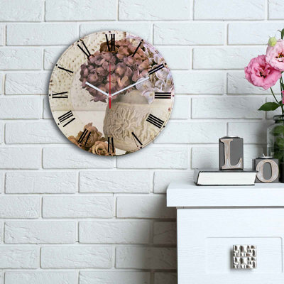 Horloge murale élégante Elegant, 11,8 pouces de diamètre | 100% panneau de fibres à densité moyenne avec une épaisseur de 0,2 pouce | Design élégant pour la maison ou le bureau | La montre moderne ajoute de la sophistication à n'importe quel espa