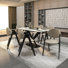 Ensemble de salle à manger 7 pièces avec table de salle à manger rectangulaire avec plateau en pierre frittée et 6 chaises d'appoint