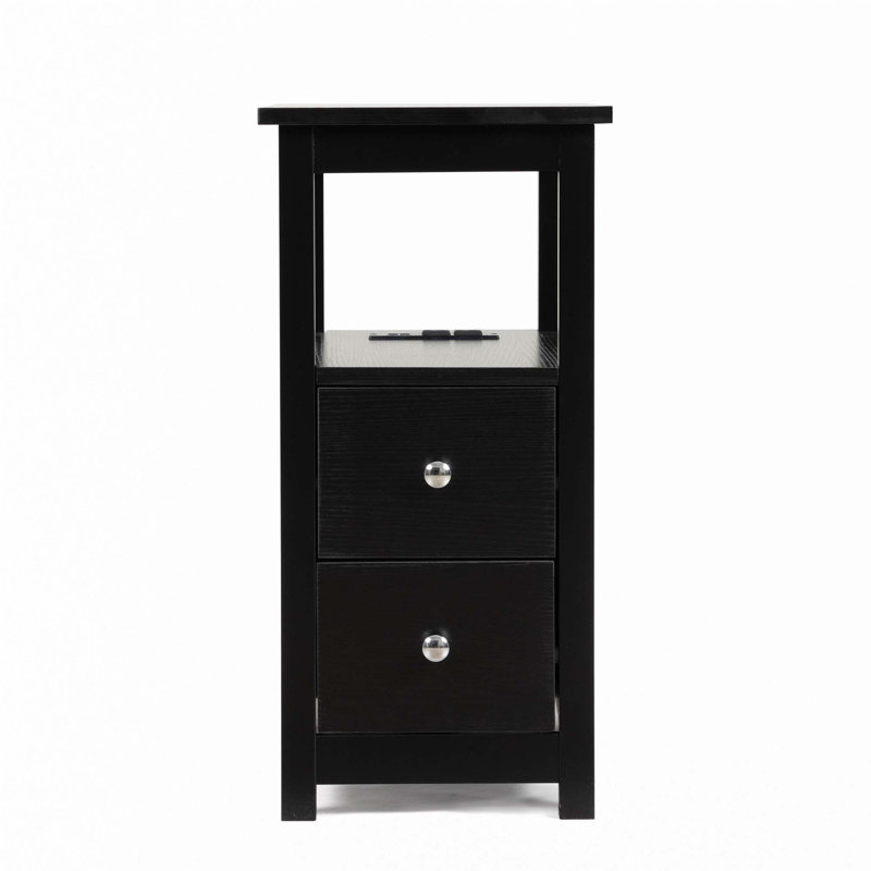 End Table with Charging Station,Nightstand