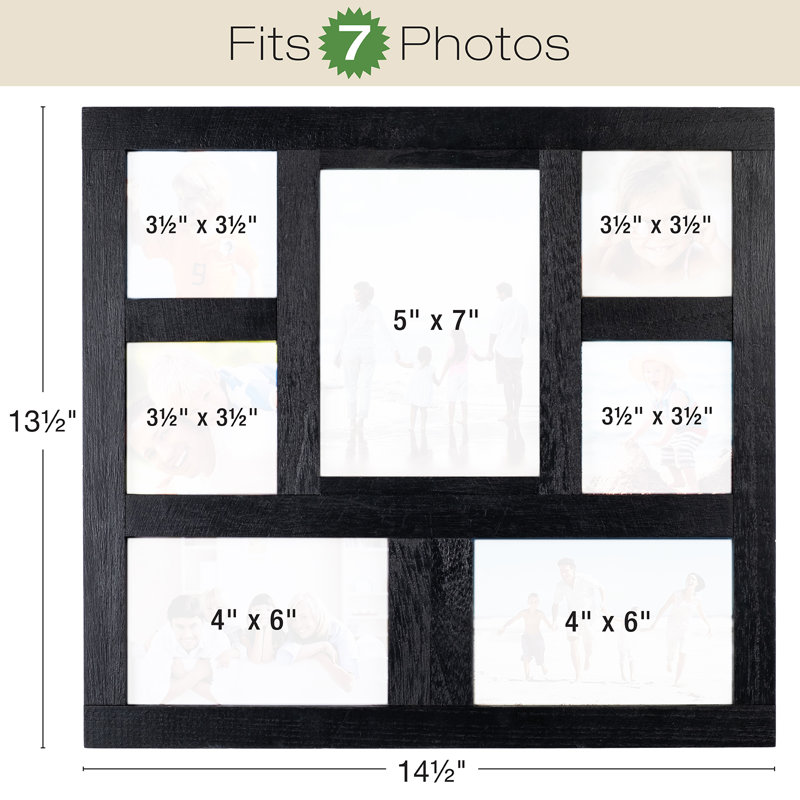 Wood Beveled Picture Frame with Mat, Black