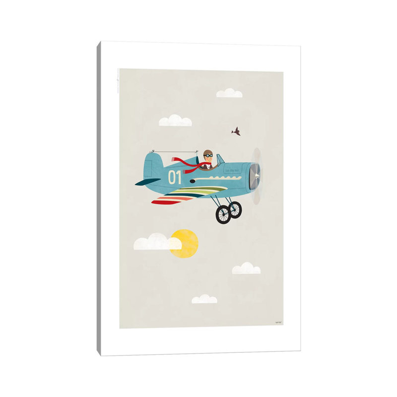Plane by TomasDesign - Wrapped Canvas Print, 20.32 cm H x 30.48 cm W