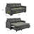 Firm Square Arms Sleeper Sofa 3 in 1 Convertible Sleeper Sofa Bed with Pull Out Bed-1544203759-1598630482
