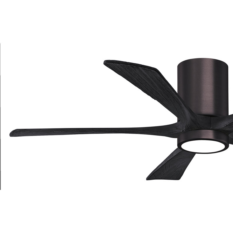 Irene Flushmount Light Kit 5 Blade LED Ceiling Fan, Brushed Bronze, Matte Black, 52"