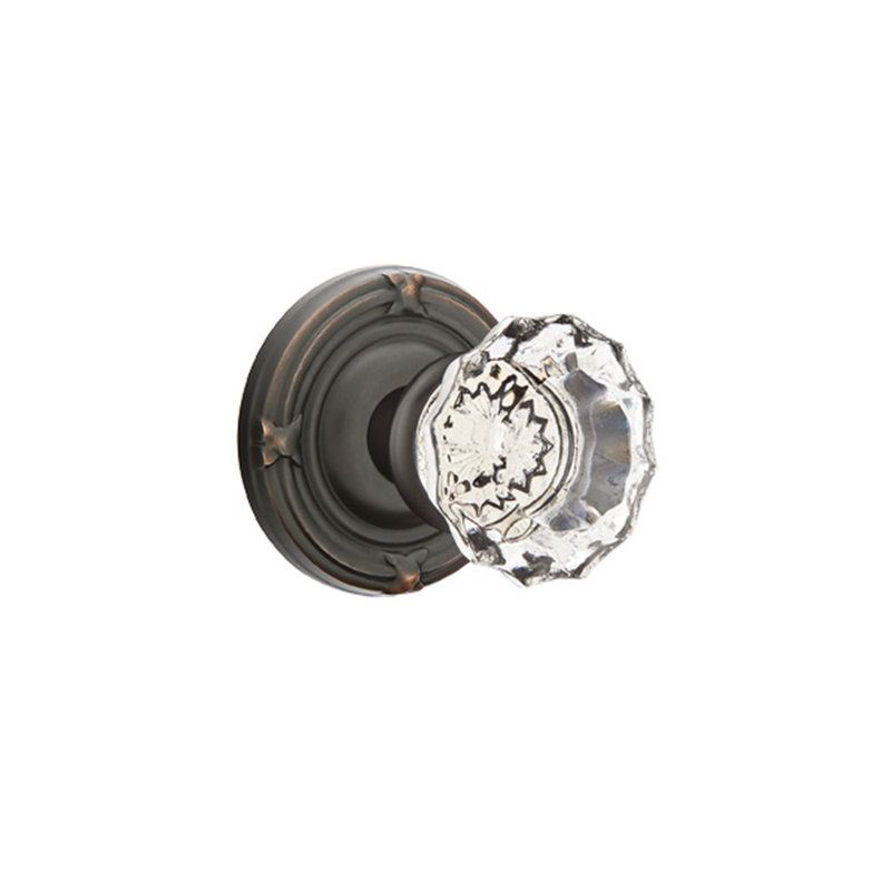 Passage Astoria Clear Knob with Ribbon & Reed Rose, Oil Rubbed Bronze