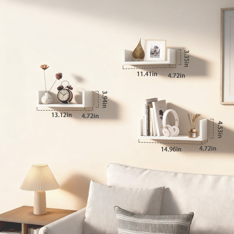 Tablettes murales flottantes 3 pièces Modern Modern, White