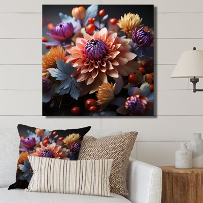 Neon Flourish Pink Cornflowers IV sur toile