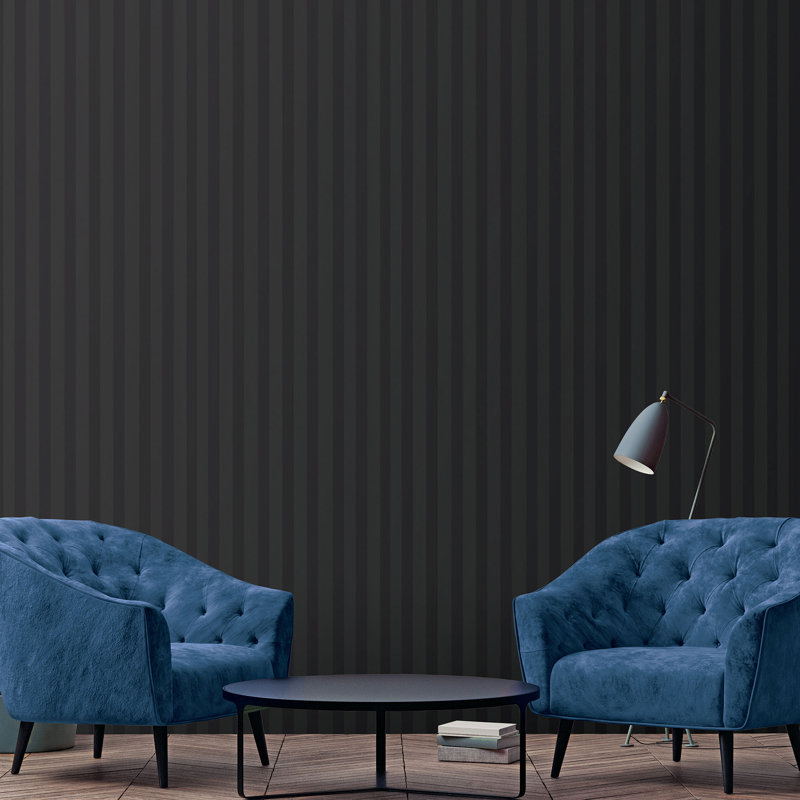 Diehl 10m x 52.8cm Embossed Satin Wallpaper Roll, Black