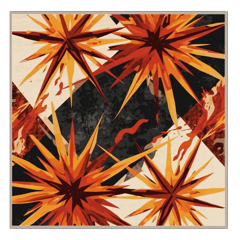 Tapis doux et moelleux Eatman Bold & Eclectic Modern Starburst, Carré 6 pi