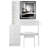 37 Inch Middle Size Vanity Table Set With Sliding LED Mirror, AC/USB Sockets, And Padded Stool For Efficient Grooming-1451705572