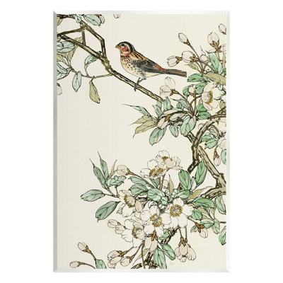 Bb-110-Wood " Traditional Dogwood & Bird " by Nan