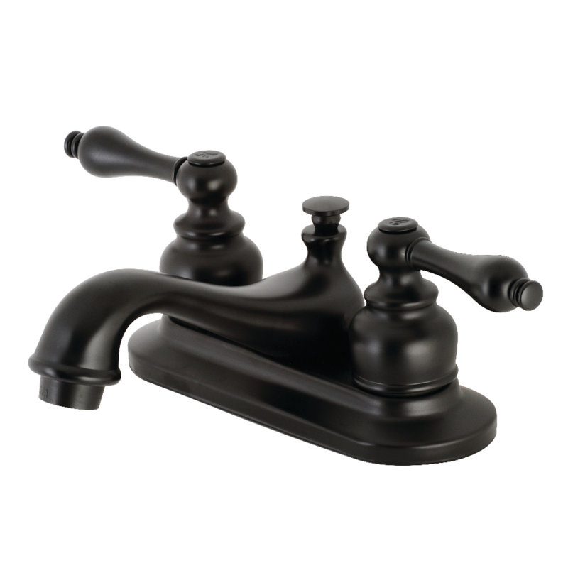 Elizabeth Centerset Bathroom Faucet with Drain Assembly, Matte Black