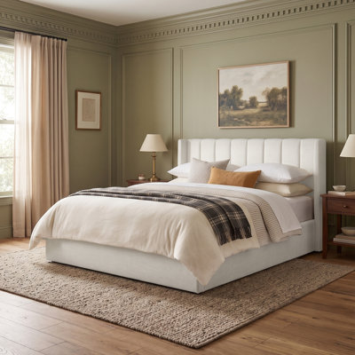 Linen Upholstered Platform Bed