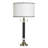 Steel & Crystal Table Lamp - Cabar Gold - White Shade