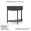 Console Wave Design en gris foncé, idéale pour le rangement dans la salle d'étude