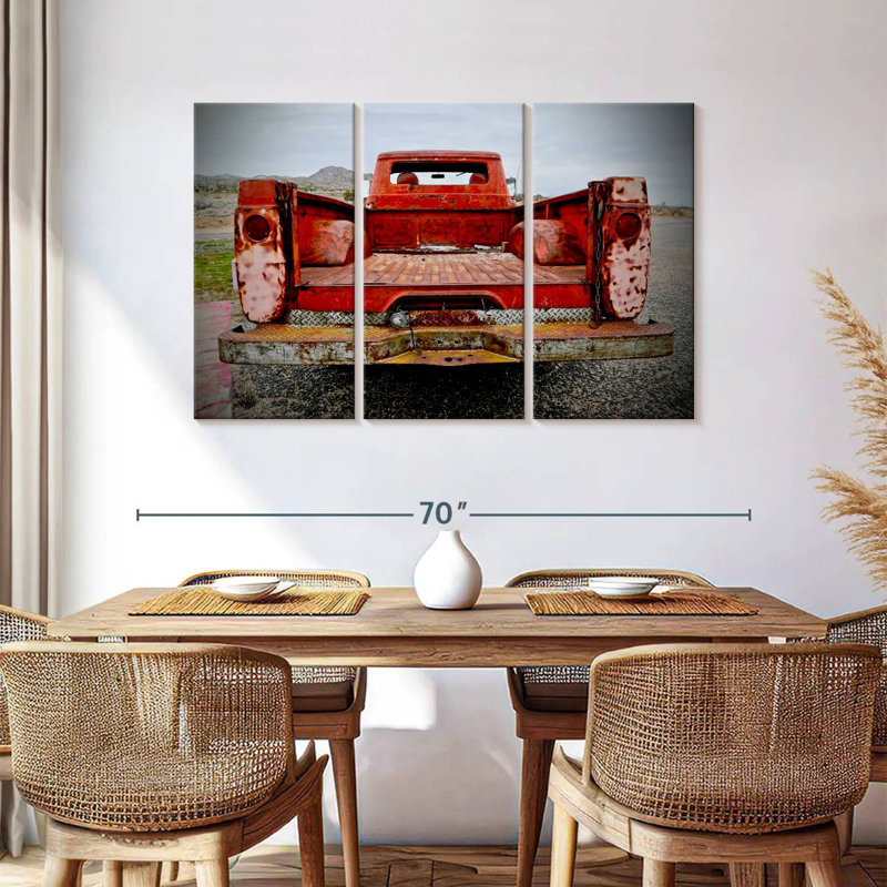 Mehar Back End rétro rouge Pick Up, H 36 po x l 57 po