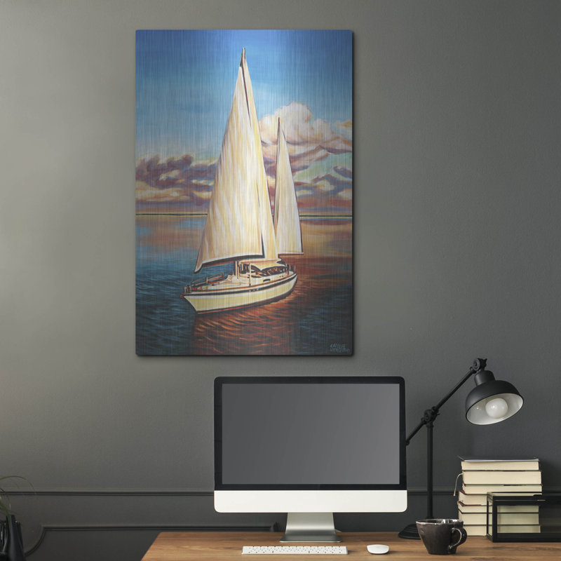"Croisière au coucher du soleil I" par Carolee Vitaletti, H 36 po x l 24 po