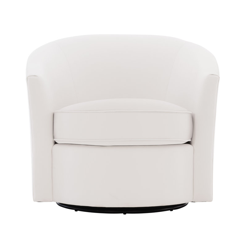 Aventura Swivel Patio Chair with Cushions, White Linen 6016-000